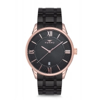 Ferro Siyah Çelik Kordon Erkek Kol Saati F40057A-127-R 3ATM Su Geçirmez 2 Yıl Garantili