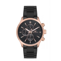 Ferro Siyah Çelik Kordon Erkek Kol Saati FM11031A-R Fonksiyonları Aktif 3ATM Su Geçirmez