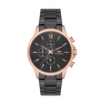 Ferro Siyah Çelik Kordon Erkek Kol Saati FM11051A-R Fonksiyonları Aktif 3ATM SuGeçirmez HediyePaket