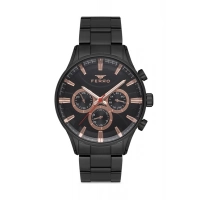 Ferro Siyah Çelik Kordon Erkek Kol Saati FM11180A-G Fonksiyonları Aktif 3ATM SuGeçirmez HediyePaket