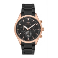 Ferro Siyah Çelik Kordon Erkek Kol Saati FM11215A-R Fonksiyonları Aktif 3ATM SuGeçirmez HediyePaket