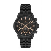 Ferro Siyah Çelik Kordon Erkek Kol Saati FM11375A-G Fonksiyonları Aktif 3ATM Su Geçirmez HediyePaket