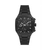 Ferro Siyah Çelik Kordon Erkek Kol Saati FM11485A-G Fonksiyonları Aktif 3ATM Su Geçirmez HediyePaket