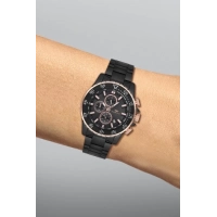 Ferro Siyah Çelik Kordon Erkek Kol Saati FM1542A-R Tüm Fonksiyonları Aktif 3 ATM Su Geçirmez