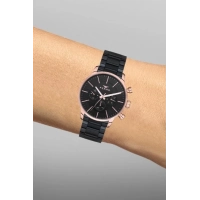 Ferro Siyah Çelik Kordon Erkek Kol Saati FM1774A-R Tüm Fonksiyonları Aktif 3 ATM Su Geçirmez