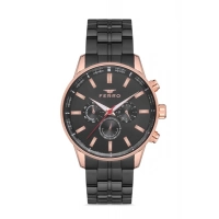 Ferro Black Steel Strap Mens Wristwatch FM31084A-R