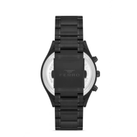 Ferro Siyah Çelik Kordon Erkek Kol Saati FM31371A-G Tüm Fonksiyonlar Aktif 3 ATM Su Geçirmez