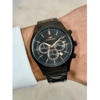 Ferro Black Steel Strap Mens Wristwatch FM31371A-G