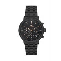 Ferro Siyah Çelik Kordon Erkek Kol Saati FM31372A-G Tüm Fonksiyonlar Aktif 3 ATM Su Geçirmez