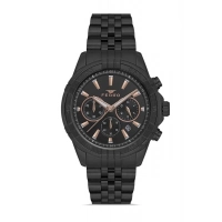 Ferro Siyah Çelik Kordon Erkek Kol Saati FM31389A-G Tüm Fonksiyonlar Aktif 3 ATM Su Geçirmez