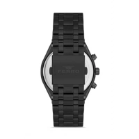 Ferro Siyah Çelik Kordon Erkek Kol Saati FM31439A-G Tüm Fonksiyonlar Aktif 3 ATM Su Geçirmez