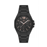 Ferro Siyah Çelik Kordon Erkek Kol Saati FM40127A-G Tüm Fonksiyonlar Aktif 3 ATM Su Geçirmez