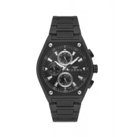 Ferro Siyah Çelik Kordon Erkek Kol Saati FM40132A-G Tüm Fonksiyonlar Aktif 3 ATM Su Geçirmez