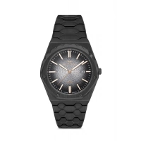 Ferro Siyah Çelik Kordon Erkek Kol Saati FM40133A-G Tüm Fonksiyonlar Aktif 3 ATM Su Geçirmez