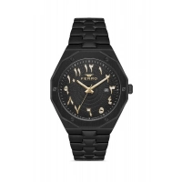 Ferro Siyah Çelik Kordon Erkek Kol Saati FM43016A-G Tüm Fonksiyonlar Aktif 3 ATM Su Geçirmez