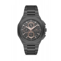 Ferro Siyah Çelik Kordon Erkek Kol Saati FM43024A-V Tüm Fonksiyonlar Aktif 3ATM Su Geçirmez