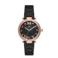 Ferro Black Steel Strap Womens Wristwatch F21046A-1100-R