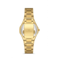 Ferro Sarı Çelik Kordon Kadın Kol Saati FL21515A-B 3ATM Su Geçirmez 2 Yıl Garantili HediyePaketli