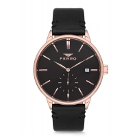 Ferro Siyah Deri Kordon Erkek Kol Saati F1910B-964-R