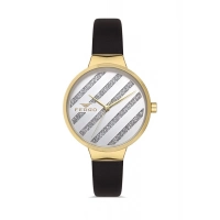 Ferro Black Leather Band Womens Wristwatch F21153B-N