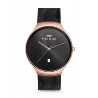 Ferro Siyah Hasır Kordon Erkek Kol Saati F1989C-941-R 3ATM Su Geçirmez 2 Yıl Garantili HediyePaketli