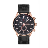 Ferro Black Mesh Strap Mens Wristwatch FM1856C-R