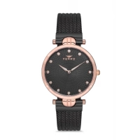 Ferro Siyah Hasır Kordon Kadın Kol Saati F21149C-R