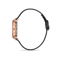 Ferro Siyah Hasır Kordon Kadın Kol Saati F21153C-R 3ATM Su Geçirmez 2 Yıl Garantili HediyePaketli