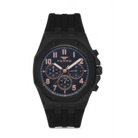 Ferro Siyah Silikon Kordon Erkek Kol Saati FM11307D-G Fonksiyonları Aktif 3ATM Su Geçirmez