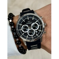 Ferro Siyah Silikon Kordon Erkek Kol Saati FM31360D-J2 Tüm Fonksiyonları Aktif 3 ATM Su Geçirmez