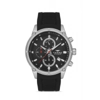 Ferro Siyah Silikon Kordon Erkek Kol Saati FM31363D-J2 Tüm Fonksiyonlar Aktif 3 ATM Su Geçirmez