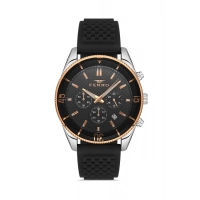 Ferro Siyah Silikon Kordon Erkek Kol Saati FM31920D-J Tüm Fonksiyonlar Aktif 3 ATM Su Geçirmez