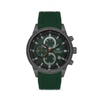 Ferro Yeşil Silikon Kordon Erkek Kol Saati FM31363D-ZJ10 Tüm Fonksiyonlar Aktif 3 ATM Su Geçirmez