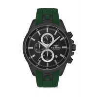 Ferro Yeşil Silikon Kordon Erkek Kol Saati FM31380D-ZF2 Tüm Fonksiyonlar Aktif 3 ATM Su Geçirmez