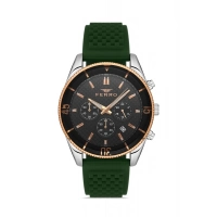 Ferro Yeşil Silikon Kordon Erkek Kol Saati FM31920D-ZG Tüm Fonksiyonlar Aktif 3 ATM Su Geçirmez