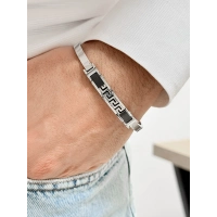 Gümüş ve Siyah Çelik Erkek Bileklik FRJ10095A-J 2 Yıl Garantili Hediye Paketli