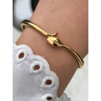 Sarı Çelik Kelepçe Kordon Kadın Bileklik FRJW10032A-B 2 Yıl Garantili Hediye Paketli