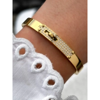 Sarı Çelik Kelepçe Kordon Kristal Taşlı Kadın Bileklik FRJW10028A-B 2 Yıl Garantili Hediye Paketli