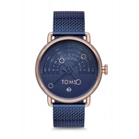 Toms Lacivert Hasır Kordon Erkek Kol Saati T1995C-1043-T 3ATM Su Geçirmez 2 Yıl Garantili