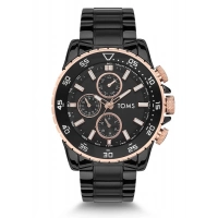 Toms Siyah Çelik Kordon Erkek Kol Saati TM1542A-908-R 3 ATM Su Geçirmez 2 Yıl Garantili