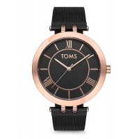 Toms Siyah Hasır Kordon Erkek Kol Saati T81874C-871-R 3 ATM Su Geçirmez 2 Yıl Garantili