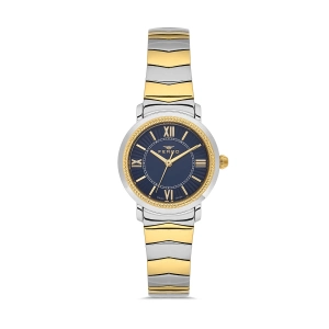 Ferro Sarı ve Gümüş Çelik Kordon Kadın Kol Saati FL43009A-D3 3ATM Su Geçirmez 2 Yıl Garantili