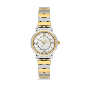 Ferro Sarı ve Gümüş Çelik Kordon Kadın Kol Saati FL43009A-D 3ATM Su Geçirmez 2 Yıl Garantili