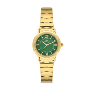 Ferro Sarı Çelik Kordon Kadın Kol Saati FL43009A-B6 3ATM Su Geçirmez 2 Yıl Garantili HediyePaketli