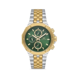 Ferro Sarı/Gümüş Çelik Kordon Erkek Kordl Saata FM11544AWT-D6 Fonksiyonları Aktif 3ATM Su Geçirmez