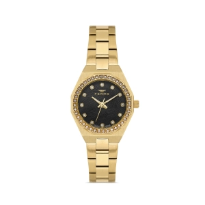 Ferro Sarı Çelik Kordon Kadın Kol Saati FL43014A-B2 3ATM Su Geçirmez 2 Yıl Garantili HediyePaketli