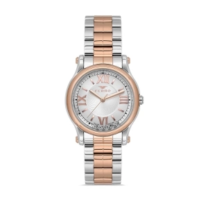 Ferro Rose ve Gümüş Çelik Kordon Kadın Kol Saati FL21478AWT-E 3ATM Su Geçirmez 2 Yıl Garantili