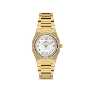 Ferro Sarı Çelik Kordon Kadın Kol Saati FL21616AWT-B 3ATM Su Geçirmez 2 Yıl Garantili HediyePaketli