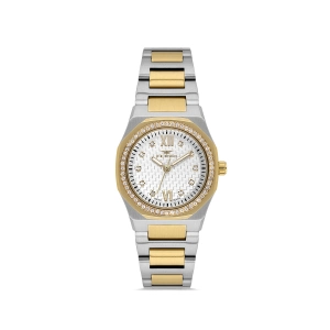 Ferro Sarı ve Gümüş Çelik Kordon Kadın Kol Saati FL21616AWT-D 3ATM Su Geçirmez 2 Yıl Garantili