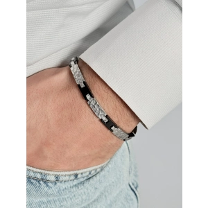 Ferro Gümüş ve Siyah Çelik Erkek Takı FRJ10036-J